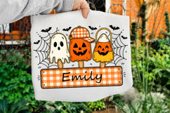 Personalized Kids Ghost Pumpkin Png, Boy Halloween Png Product Image 3