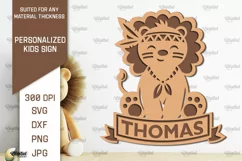 Personalized Kids Sign Laser Cut. Baby Room Art SVG Design Product Image 1