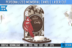 Personalized Memorial Candle Laser Cut Bundle, Candle Holder Product Image 3