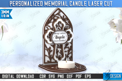 Memorial Candle Holder Laser Cut | Sympathy Gift | CNC File Product Image 1