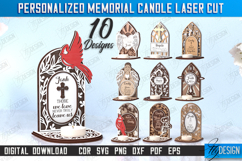 Personalized Memorial Candle Laser Cut Bundle, Candle Holder Product Image 1