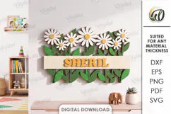 Personalized Name Sign Laser Cut. Kids Room Wall Decor SVG Product Image 1