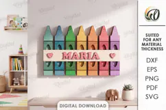 Personalized Name Sign Laser Cut. Kids Room Wall Decor SVG Product Image 1