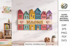 Personalized Name Sign Laser Cut. Kids Room Wall Decor SVG Product Image 1