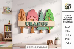 Personalized Name Sign Laser Cut. Kids Room Wall Decor SVG Product Image 1