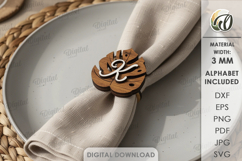 Personalized Napkin Rings Bundle Lasercut. Napkin Holder SVG Product Image 3