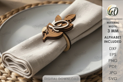 Personalized Napkin Rings Bundle Lasercut. Napkin Holder SVG Product Image 14