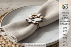 Personalized Napkin Rings Bundle Lasercut. Napkin Holder SVG Product Image 8