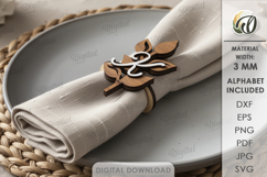 Personalized Napkin Rings Bundle Lasercut. Napkin Holder SVG Product Image 9