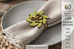 Personalized Napkin Ring Laser Cut. Napkin Holder SVG Product Image 1