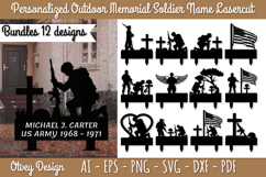 Personalized Outdoor Memorial Soldier Name Lasercut BUNDLES Product Image 1