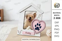 Personalized Pet Paw Print Photo Frame Laser Cut. Pet SVG Product Image 1