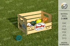 Personalized Pet Toy Basket Laser Cut. Wooden Toy Box SVG Product Image 1