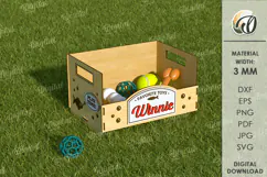 Personalized Pet Toy Basket Laser Cut. Wooden Toy Box SVG Product Image 1