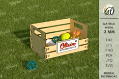 Personalized Pet Toy Basket Laser Cut. Wooden Toy Box SVG Product Image 1