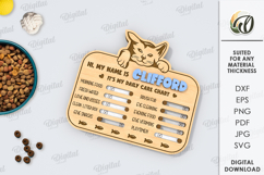 Personalized Pets Tracker. Wooden Pets Care Checklist SVG Product Image 1