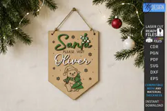 Personalized Santa Please Stop Here Banner Laser Cut | CNC Product Image 1