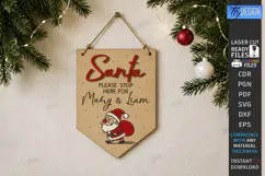 Personalized Santa Please Stop Here Banner Laser Cut | CNC Product Image 1