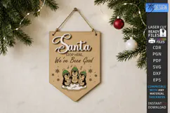 Personalized Santa Please Stop Here Banner Laser Cut | CNC Product Image 1