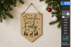 Personalized Santa Please Stop Here Banner Laser Cut | CNC Product Image 1