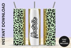 Sublimated Skinny Name Tumbler 20oz- Leopard Print Product Image 1