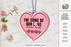 Personalized Song Ornament Laser Cut. Valentine SVG Product Image 1