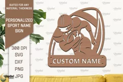 American Football Sign Laser Cut. Personalized Sport Sign Product Image 1