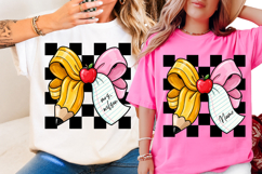 Personalized Teacher PNG Back to School Pencil &amp; Apple Bow Product Image 4