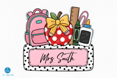Personalized School Supplies PNG, Teacher Design Product Image 1