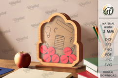 3D Personalized Teacher Token Jar Laser Cut. Reward Jar SVG Product Image 1