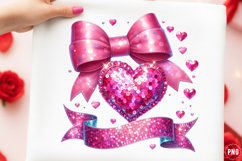 Personalized Valentine Glitter Heart Png Product Image 1