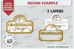 3D Wooden Sign Laser Cut. Granddad's Garage Sign SVG Product Image 2