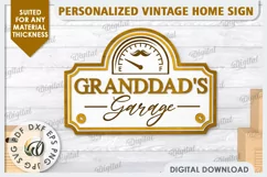 3D Wooden Sign Laser Cut. Granddad's Garage Sign SVG Product Image 1