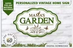 3D Wooden Garden Sign Laser Cut. Mama's Sign SVG Product Image 1