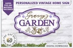 3D Wooden Garden Sign Laser Cut. Granny&#039;s Sign SVG Product Image 1