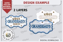 3D Wooden Sign Laser Cut. Granddad&#039;s Shed Sign SVG Product Image 2