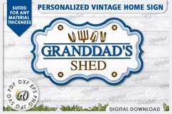 3D Wooden Sign Laser Cut. Granddad&#039;s Shed Sign SVG Product Image 1