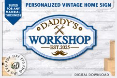 3D Wooden Sign Laser Cut. Daddy&#039;s Workshop Sign SVG Product Image 1