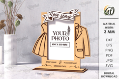 Personalized Wedding Frame Lasercut. Wooden Frame SVG Product Image 1