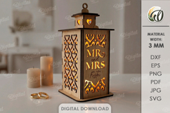 3D Personalized wedding lanterns Bundle Lasercut. Mr and Mrs Product Image 3