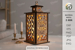 3D Personalized wedding lanterns Bundle Lasercut. Mr and Mrs Product Image 12