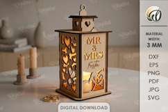 3D Personalized wedding lanterns Bundle Lasercut. Mr and Mrs Product Image 4