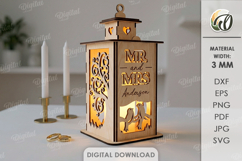 3D Personalized wedding lanterns Bundle Lasercut. Mr and Mrs Product Image 11
