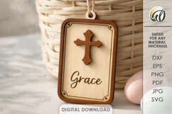 Personalized Easter Tag Laser Cut. Gift Tag SVG Product Image 1