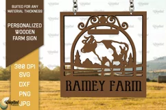 Personalized Wooden Farm Sign Laser Cut. Farmhouse Sign SVG Product Image 1