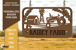 Personalized Wooden Farm Sign Laser Cut. Farmhouse Sign SVG Product Image 1