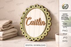 3D Personalized Name Plaque Laser Cut. Wall Decor SVG Product Image 1