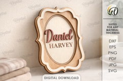 3D Personalized Name Plaque Laser Cut. Wall Decor SVG Product Image 1