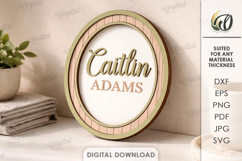 3D Personalized Name Plaque Laser Cut. Wall Decor SVG Product Image 1