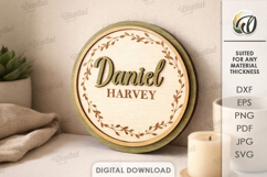 3D Personalized Name Plaque Laser Cut. Wall Decor SVG Product Image 1